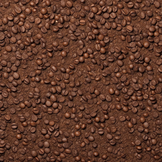 Closeup of freshly ground coffee capturing the rich texture and aromatic essence of the perfect brew