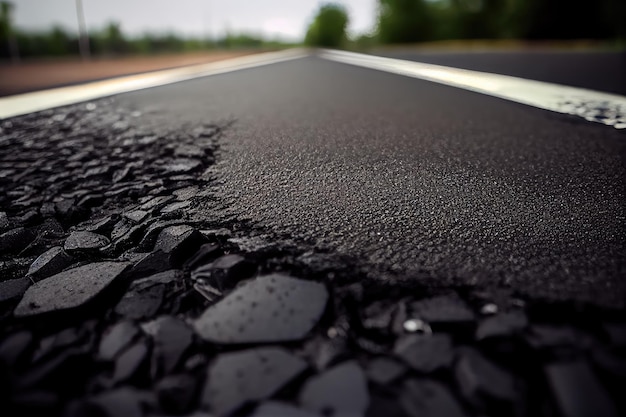 Closeup of freshly laid asphalt ready for traffic