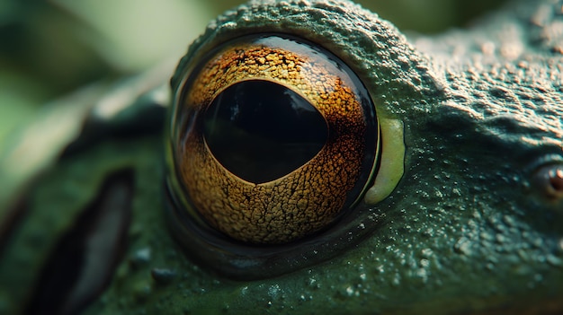 Photo closeup of a frogs eye