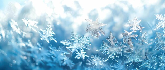 Closeup of frost on a windowpane