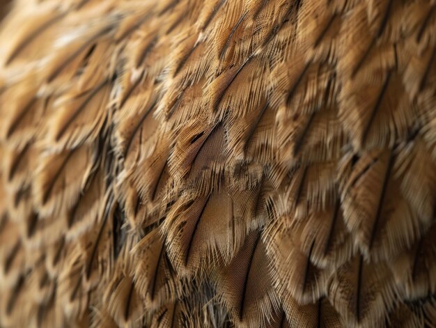 Closeup of the fur texture on an emu39s back showcasing its thick and dense coat with shades