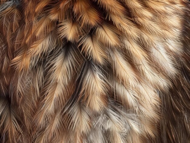 Closeup of the fur texture on an emu39s back showcasing its thick and dense coat with shades