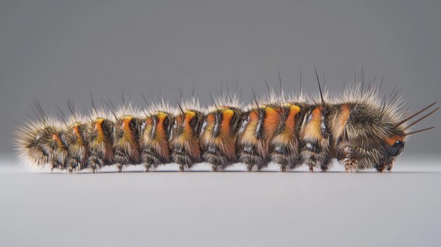 Photo closeup of a fuzzy caterpillar