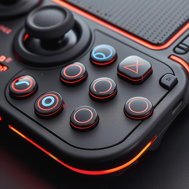 Photo closeup of gaming controller buttons and dpad