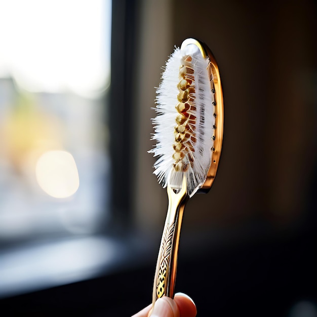 Closeup of the GentleWhisk toothbrush bristles with a touch of natural light