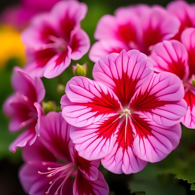 Photo closeup of geranium petals in focus