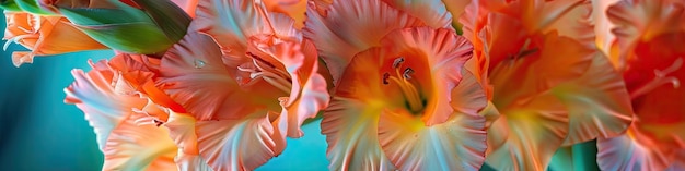 closeup of gladiolus flowers Selective focus