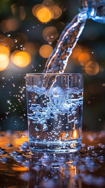 Closeup Glass of Water Clean Fresh for Good