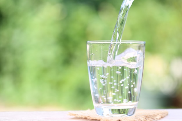 Closeup Glass of water