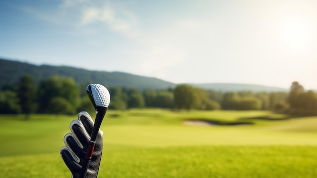 CloseUp of Gloved Hand Holding Golf Club