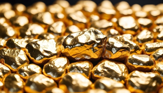 Closeup of gold nugget background