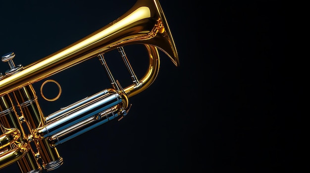 A CloseUp of a Golden Trumpet Against a Dark Background