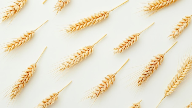 Closeup Golden Yellow Ears of Wheat Pattern