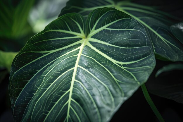 Closeup of green plant leaves with delicate veins visible