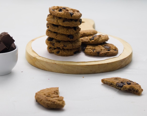 Closeup of a group of assorted cookies. Chocolate chip