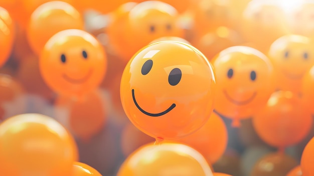 Photo closeup of a group of happy faces