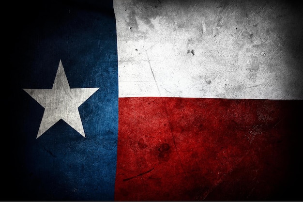 Closeup of grunge Texas flag