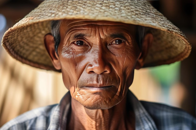 Closeup of half body of farmer who are worried about agricultural problems