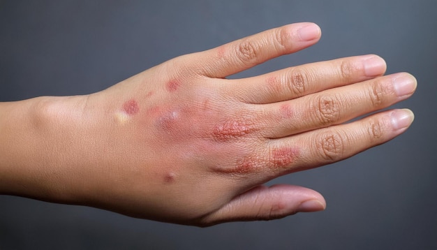 CloseUp of a Hand Affected by Contact Dermatitis