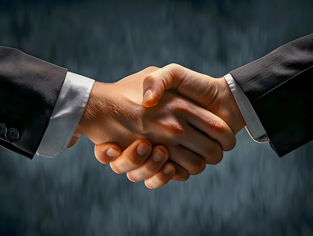 Closeup of handbusinessmen making handshake with partner greeting dealing merger and acquisition business joint venture concept