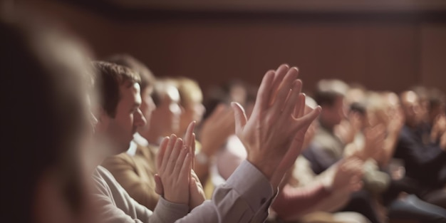 Closeup on Hands Applauding and Clapping in Event