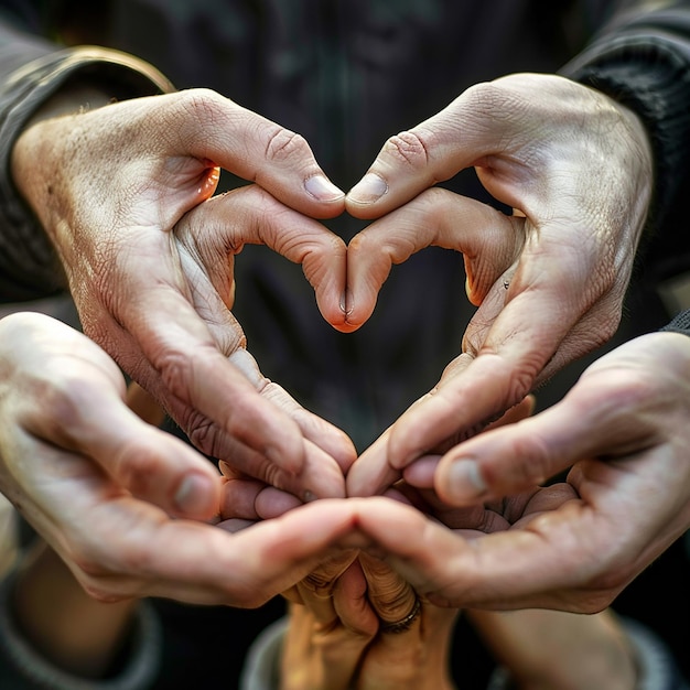 Photo closeup of hands forming a heart shape