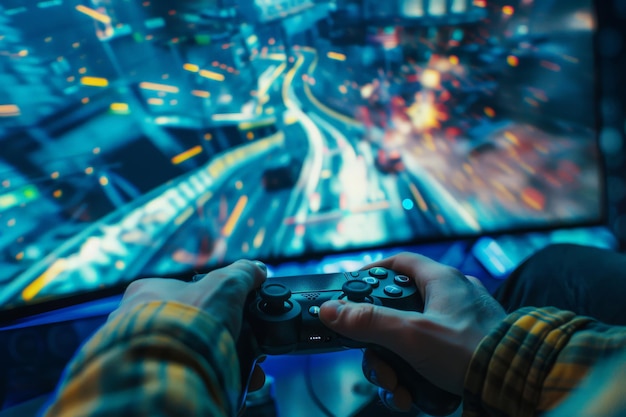 CloseUp of Hands Holding a Video Game Controller