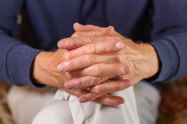 Closeup of Hands of a senior man