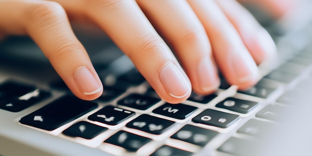 Photo closeup of hands typing on keyboard