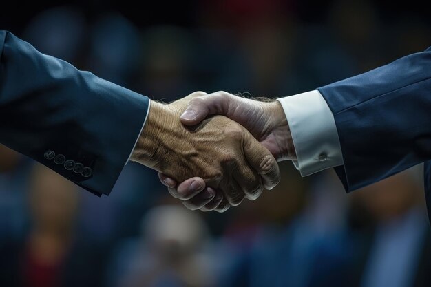 A CloseUp of a Handshake Between Two Men in Suits