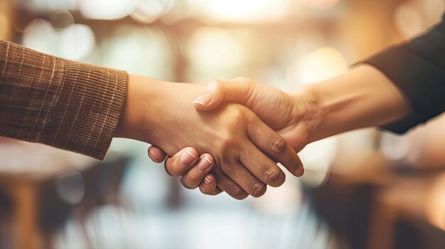 Closeup handshake with focus on the clasped hands