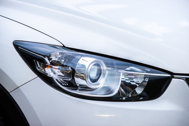 Closeup headlights of car