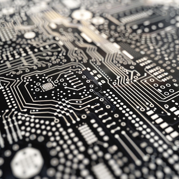 Photo closeup of a hightech circuit board