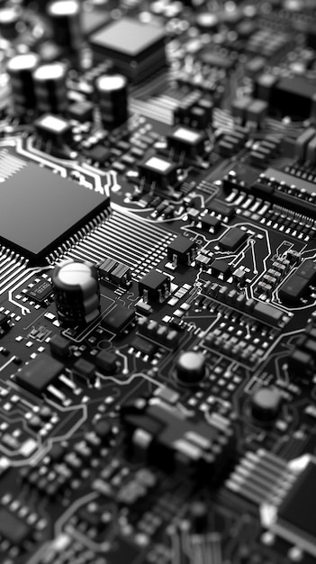 Photo closeup of a hightech circuit board