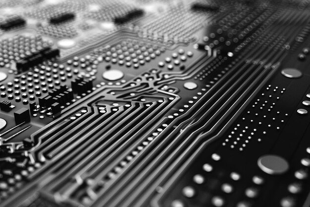 Photo closeup of a hightech circuit board