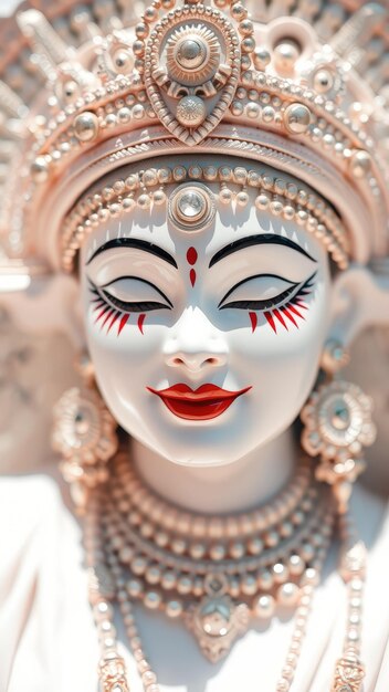 Closeup of a Hindu Goddess Statue