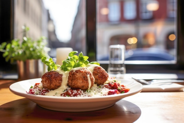 Closeup of homemade Danish frikadeller highlighting their rustic and homemade appeal