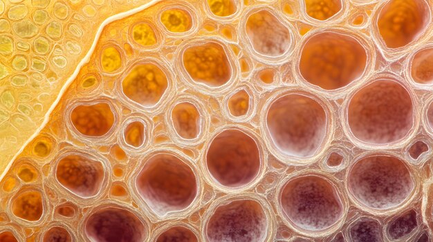 Photo closeup of a honeycomb with a circular pattern