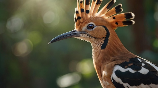 Photo closeup of hoopoe perching on branch ai generated