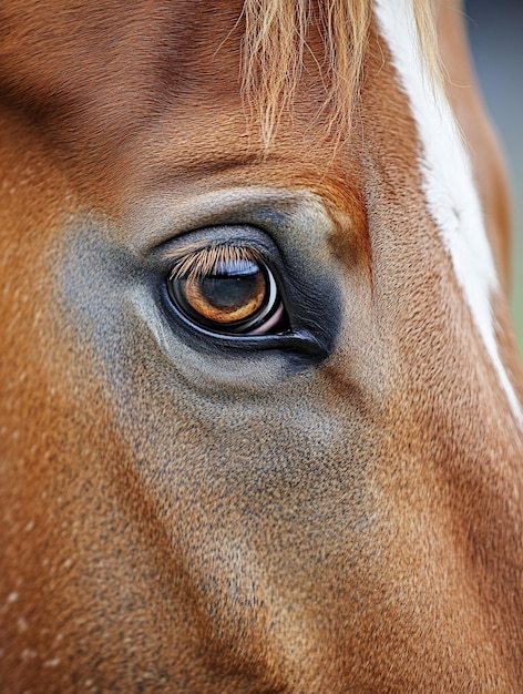 CloseUp of a Horses Eye Captivating Animal Portrait for Nature and Equestrian Themes