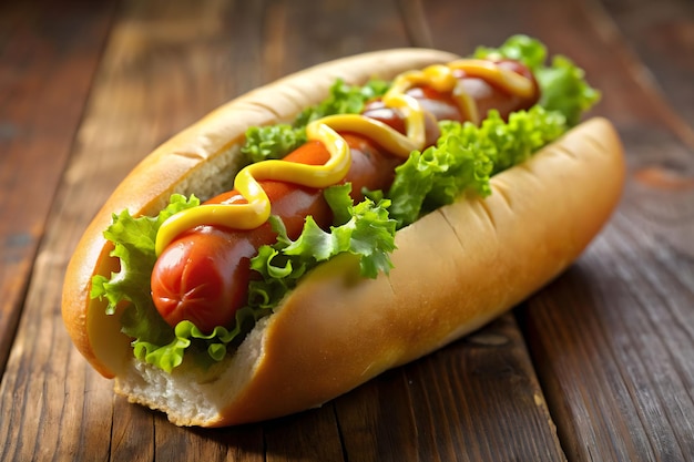 Closeup of hot dog