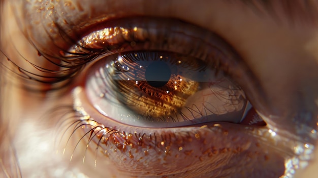 Closeup of a Human Eye with Glitter