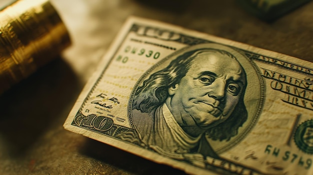 Closeup of a hundred dollar bill