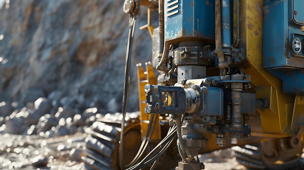 Photo a closeup of a hydraulic fracturing drill rig in operation