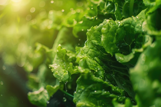 Closeup of Hydroponic Plantation with Fresh Vegetables