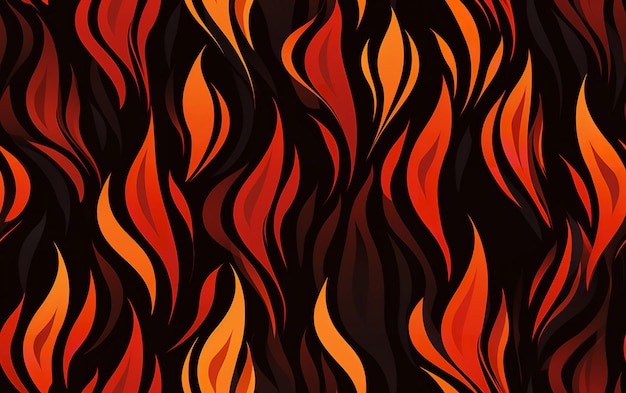 Photo closeup image of flames pattern burning against a black background