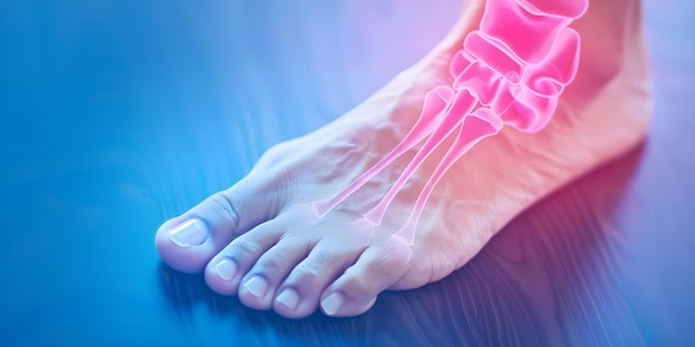 Closeup Image of a Woman39s Foot Showing Plantar Fasciitis Pain Highlighted Concept Health Pain Management Podiatry Foot Care Medical Conditions