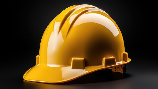 A closeup image of a yellow hard hat