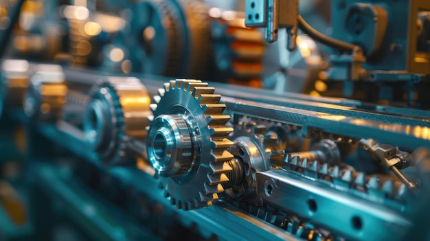 Photo closeup of industrial machinery gears