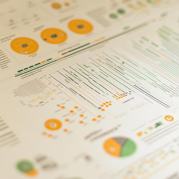 Photo a closeup of an infographic with data and visual elements for content marketing